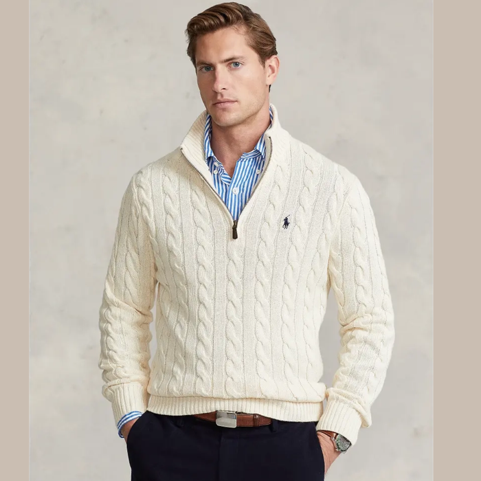Ralph Lauren Cable-Knit Cotton Quarter-Zip Jumper